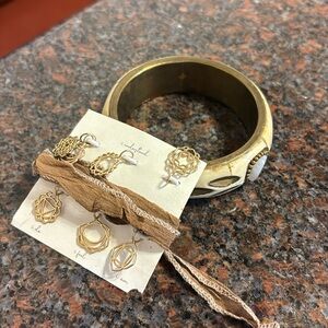 Anthropologie CHAKRA CHARM NECKLACE SET and bracelet